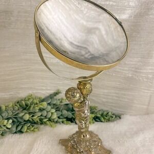 Vintage Cherub Vanity Mirror | Ornate Standing Makeup Mirror